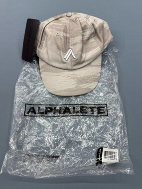 Alphalete Beige Camo Logo Cap